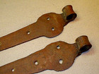 Crude Antique 18th Century Hand Forged Door Gate Iron Strap Hinges barn Door
