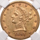 1891-cc  10 Ngc Au53 Liberty Head Gold Eagle Carson City About Uncirculated