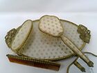 Regent Of London Filigree Dresser Vanity Set - Oval Tray  Comb  Brushes   Mirror
