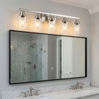 31 Inch Modern Nickel Vanity Light 5-lights Wall Sconce For Bathroom Mirror