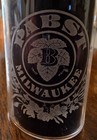 Rare antique 1900 Pre-prohibition Pabst Milwaukee Etched Beer Glass 3 1 2  Tall