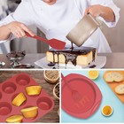Economical 7in1 Nonstick Silicone Baking Cake Pan Cookie Sheet Large  Red