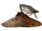 Vtg Hand Carved American Tufted Titmouse Bird Sculpture By Richard Essex Signed
