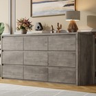 9 Drawer Dresser For Bedroom Wood Chest Of Drawers Handle Free Cabinet Storage