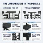 Black Hdpe Outdoor Patio Dining Set 3-piece Bistro Table And 2 Chairs