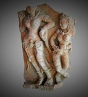 Antique Indian Large Red Sandstone Fragment Of Goddess Saraswati Or Parvati C 13