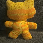 Vintage Soft Yellow   Orange Cat Plush Stuffed Animal  Small 6-14 In 
