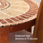 Round Vinyl Fitted Elastic Table Cover Flannel Back   Fits Up To 48    8 Designs