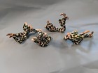 Vintage Lefton Pixies Set Of Four Holly Berry Style Made In Japan-mid-century 