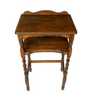 Antique Solid Wood Telephone Stand Side Table With Shelf Vintage