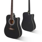Glarry 41  Full Size Adult 6 Strings Cutaway Folk Acoustic Guitar With Bag Black