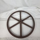 Vintage Cast Iron 6-spoke Wheel Pulley 19   Industrial Farm Barn Decor Clock Art