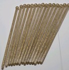 15 Vintage Swizzle Sticks Set Plastic Gold Glitter Infused Mcm Bar 5      Stir Stik