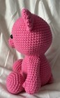 Pink Crochet Teddy Bear Handmade Acrylic Yarn Plush Stuffed Animal Gift