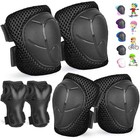 Kids youth Knee Pads And Elbow Pads Set For Kids 3-14 Years M 7-14years  Black