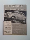 Chevrolet Print Ad Original Vintage 1940s Gm Master 85 Town Coupe Fisher Body 
