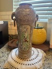 Vintage old Japanese Satsuma Vase With Elephant Handles And Gilt Decoration 