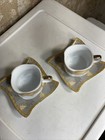 Set Of Two Shenzhen Tiny Teacups And Saucers