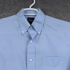 Jos A Bank Button Down Shirt Mens 15 5 34 35 Blue Solid Slim Fit Traveler Cotton