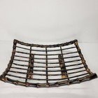 Bamboo Reed Wood Centerpiece Basket Serving Tray Tropical Vintage Mcm Tiki Boho