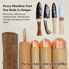 Arcvox 36555 Obsidian Knapping Tool 1 Pressure Flaker 3 Copper Boppers