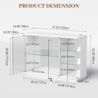 White Glass Display Case With Led Light For Collectibles  Lockable Curio Cabinet