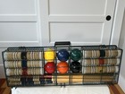 Vtg Sportcraft 6 Player Croquet Set W wire Cage Carrying Case complete   Clean