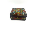 Vintage Hand-painted Belarusian Folk Art Wooden Trinket Box  Hinged