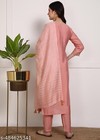 Indian Pink Embraided Kurti Pant Dupatta Set Salwar Kameez Suit Dress A66