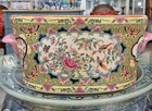 Vintage Style Small Chinese Rose Medallion Footbath Planter-9 5   X 4  h