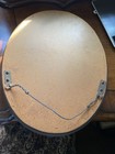 Vintage Style Oval Wall Mirror Medium Brown Wood Frame Classic Home D  cor