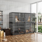Xl L Pet Stackable Open Top Heavy Duty Dog Metal Cage Kennel Crate W Tray Caster