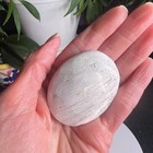 Mexican White Lace Agate Meditation Palmstone  3 