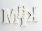 Four Wooden Letters For Wall Decor Spelling The Name Mark  White Set