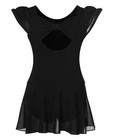 Girls    Ballet Dance Leotards With Flutter Sleeve Petal Skirt And Bowknot Back   