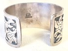 Los Ballesteros Taxco Mexico Sterling Silver 925 Cuff Bracelet Mayan 88 Grams