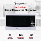 Magic Chef Mcm1611w 1100 Watt 1 6 Cubic Feet Digital Countertop Microwave  White