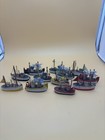 Lot Of 12 Miniature Vintage Hand-made Wooden  Fishing Trawler Boats 3    Long