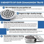  cup Tray  Silver Premium Communion Trays For Churches   Stainless Steel Comm   