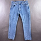 Levis 501 Jeans Mens 32x30 Blue Denim Pants Washed Out Faded Workwear Button Fly