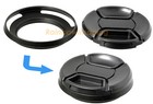 52mm Metal Slim Low Profile Curved Tilted Vented Wide Angle Lens Hood  lense Cap