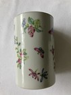 Vtg Chinese Hand Painted Porcelain Butterflies Golden Rim  Brush Pot Holder 5 In