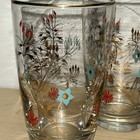 Libbey Vtg Mid Century Wildflower Floral Tumblers Gold Rim Set Of 4 Mcm 5 25   