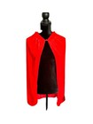 Medieval Velvet Hooded Cloak Wicca Long Robe Halloween Witchcraft Cosplay Red