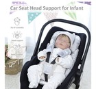 Infant Car Seat Insert  Baby Seat Head And Body Support Newborn  Gray  Elephants