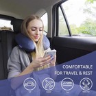Gray U Shaped Travel Foam Pillow Neck Support Head Rest Airplane Sleep Cushion