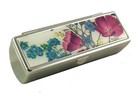 Lipstick Case With Mirror Makeup Holder Vintage Organizer Floral Travel Gift