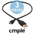 Mini Usb Cable 1 5 Feet Usb Mini A To B Cord Data Sync Charge Gps Psp Pos 3 Pack