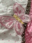 Pottery Barn Girls Crib Skirt Dust Ruffle Butterflies Appliqu  