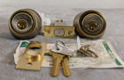 Dexter Double Cylinder Deadbolt Antique Brass 4009 7a Vintage Nice Looking Locks